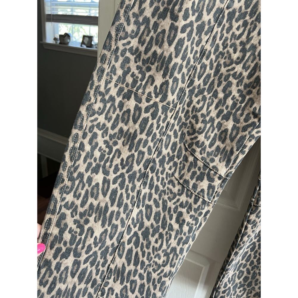 RISEN Women's Leopard Print Wide Leg Barrel High-Waist Denim Jeans Sz 9/29 NWT - Picture 4 of 16